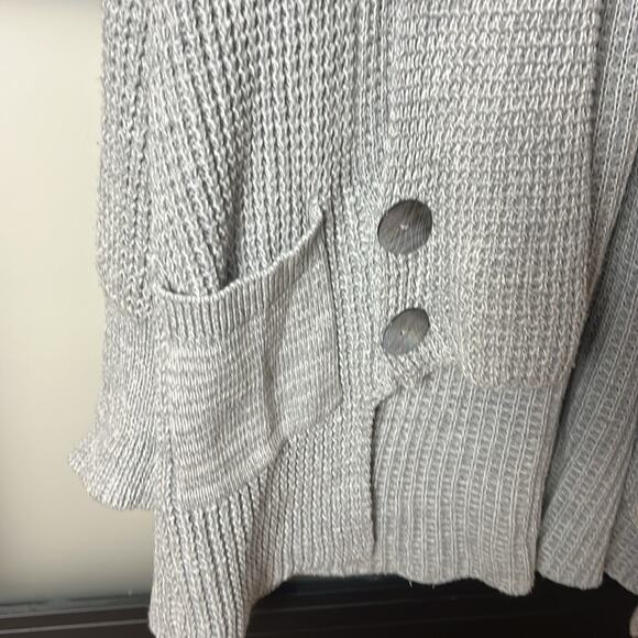 Soft Surroundings Townsend Cardigan Gray Chunky Knit Sweater Size Small - Picture 2 of 7